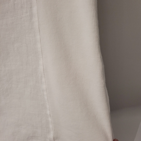 Italian Linen Tank Top Sz Lg Beaded Neck Soft Cotton Side Panels - Picture 5 of 8